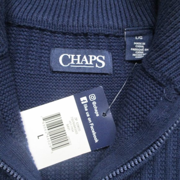 Chap Ralph Lauren 1/4 Zip Pullover Sweater Navy Blue NWT - Picture 7 of 7